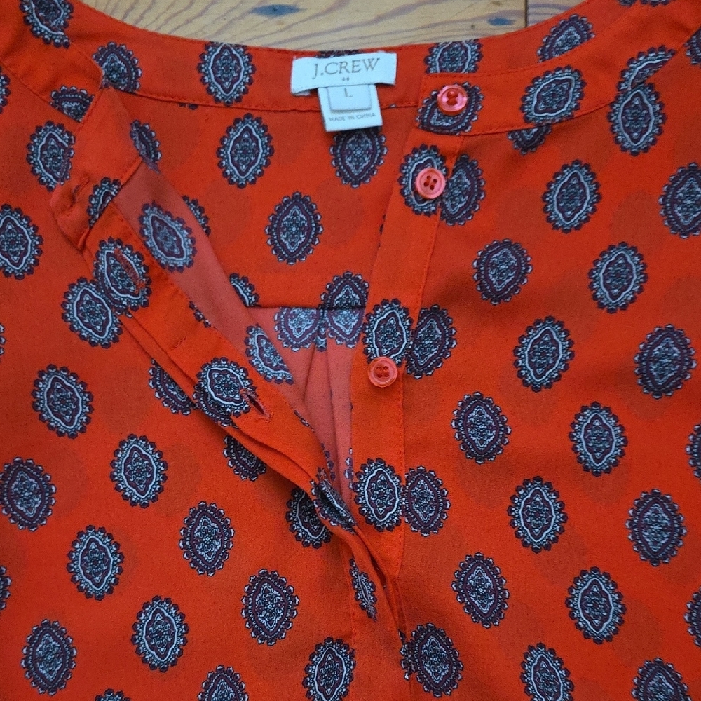 Women's Red Patterned Top - Picture 4 of 6